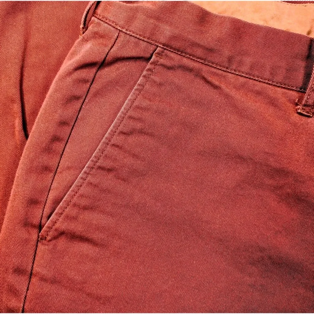 J.Crew Sutton Slim Fit Pants Rust Red W32 L30 Cotton Casual Chinos Men's